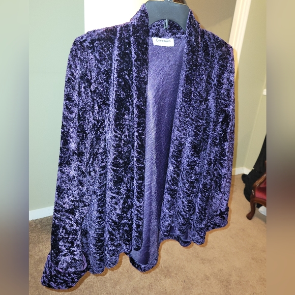 Royal Purple Velvet Cardigan - Picture 5 of 5